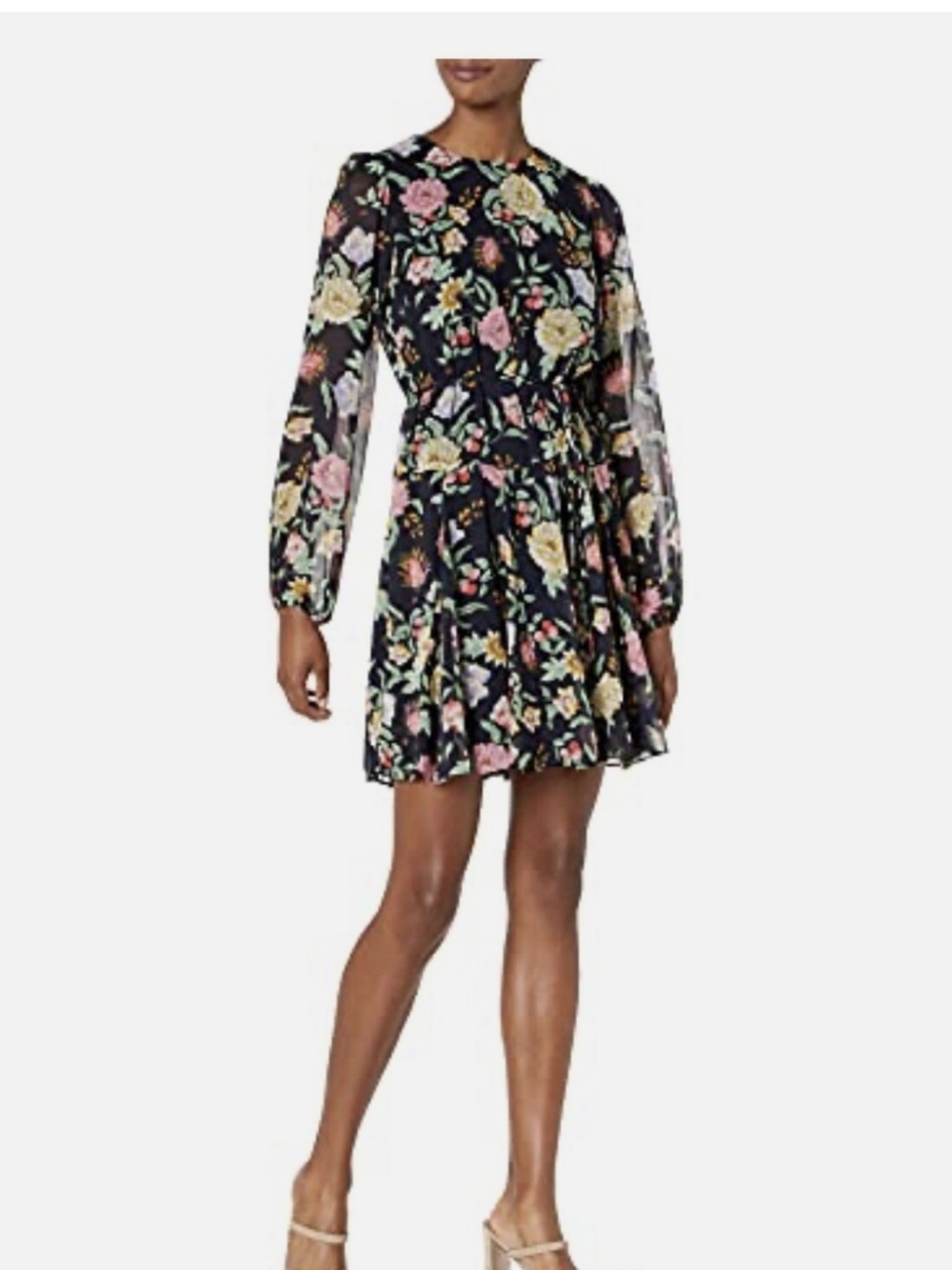 Tommy Hilfiger Black Floral Long-Sleeve Mini Dress